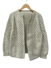 古着 フィッシャーマン アランニットカーディガン サイズ表記無し 生成り メンズ/045