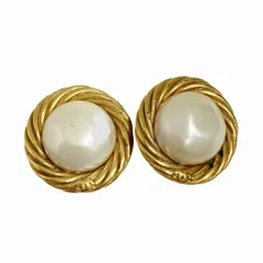 シャネル CHANEL 03P ヴィンテージ イヤリング ココマーク フェイクパール ゴールドカラー ■WY