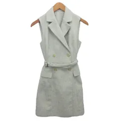 スナイデル SNIDEL 23SS ノースリジャケットミニワンピース ノースリーブ ツイード ミニ丈 F ミント SWFO231216