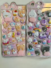 おしりぷにぷにシール マシュマロ ぷくぷく 動物　韓国 立体シール プニプニ もちもち　くま　うさぎ　２枚セット