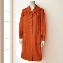 カルヴェン プレタポルテライン Griffe Carven PARIS　フレアライン レトロコート　オレンジ　レディース