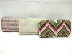 平和屋着物▼和装小物　和装バッグまとめて３点　ハンドバッグ　クラッチ　刺繍　菱　金銀糸　未使用あり　逸品　CAAZ6131ju