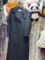 黒色 ウール ロングコート