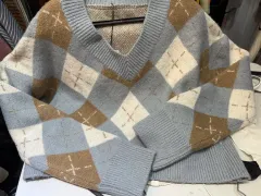 アーガイル Vネック ニット セーター