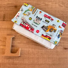 No.116 ちょこっと大きめ横入れお弁当袋 L size＊自動車　働く車