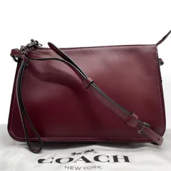 極美品　COACH コーチ　ショルダーバッグ　ボルドー　斜め掛け　保存袋　レザー