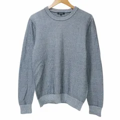 プラステ PLST 美品 20AW コットンクルーネックニット 薄手 長袖 M 紺 ネイビー Xのサムネイル