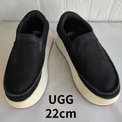 UGG　アグ　厚底　マリン　スリッポン　スニーカー　スエード　ブラック　22cm