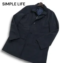 SIMPLE LIFE シンプルライフ レナウン 秋冬★ 中綿 ライナー スタンドカラー コート Sz.M メンズ 紺 ネイビー