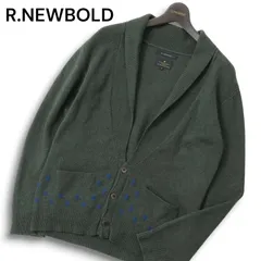 R.NEWBOLD ポールスミス 秋冬 裾ドット★ ウール ショールカラー ニット カーディガン Sz.M メンズのサムネイル