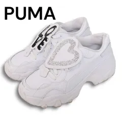 PUMA プーマ 398676-01 パルサー ウェッジ バッジ スニーカー 厚底 LOVE ラメ Sz.24 レディース 白
