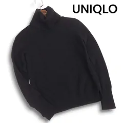 UNIQLO ユニクロ 秋冬 高級 カシミヤ100%★ タートルネック セーター ニット Sz.M レディース 黒