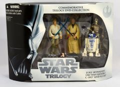トミーダイレクト COMMEMORATIVE TRILOGY DVD COLLECTION LUKE SKYWALKER / OBI WAN KENOBI / C-3PO AND R2-D2 3.5インチ