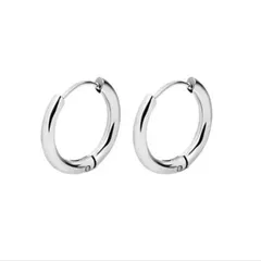 ステンレス フープピアス 14mm／2mm シンプル 丸型フープ ペア