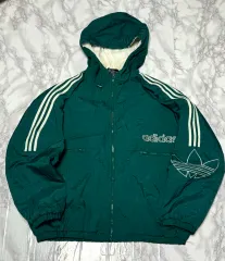 adidas アディダス ビックロゴ ダークグリーン ウィンドブレーカー アウター ジャケット