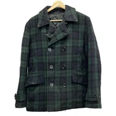 BEAMS(ビームス) コート レディース美品  - ダークネイビー×グリーン 長袖/チェック柄/中綿/秋/冬