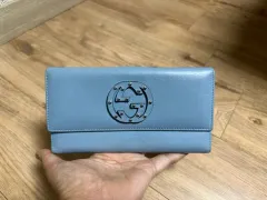 グッチ インターロッキング 長財布 (スカイブルー色)