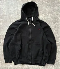 POLO Ralph Lauren ポロラルフローレン ジップアップパーカー 黒 ブラック 古着 2XLTサイズ