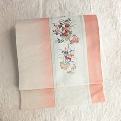 A◇着物くつろぎ 夏物 糸巻きに菊 太鼓 正絹 薄物 絽 紗 松葉仕立て
