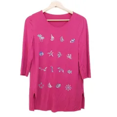 リ*ー様 【未使用】伊太利屋 4.4万　イタリヤ ピンク×グレー チュニック カ リ*ー様 【未使用】伊太利屋 4.4万 イタリヤ ピンク×グレー チュニック