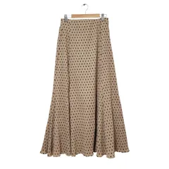 ELENCARE DUE エレンカーレデュエ ドット柄 ロングスカート フレアスカート フリーサイズ ベージュ
