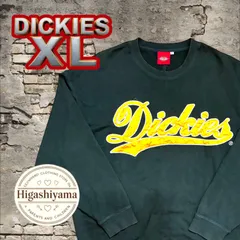 【Dickies】ディッキーズ スウェット ビッグロゴ サテンワッペン XL 深緑 古着