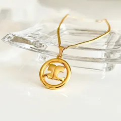 クレージュ　サークルモチーフネックレス　ゴールドカラー