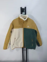 アディダス フリース キルティング シェルパ シープスキン ボア ジャケット ベージュ グリーン 白 L