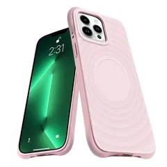 iPhone 13 ProMax ケース MagSafe対応 シリコン 耐衝撃 アイフォン13 ProMax 薄型 スマホケース バンパー カバー 米軍MIL規格取得 ストラップホール付き 衝撃吸収 ワイヤレス充電対応 柔軟 擦り傷防止（ピンク）