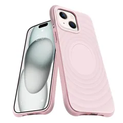 iPhone 15 Plus ケース MagSafe対応 シリコン 耐衝撃 アイフォン15 Plus 薄型 スマホケース バンパー カバー 米軍MIL規格取得 ストラップホール付き 衝撃吸収 ワイヤレス充電対応 柔軟 擦り傷防止（ピンク）