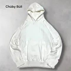 Chuby Bull バックデザイン ビッグシルエット プルオーバー スウェット パーカー ゆったり ストリート カジュアル アメカジ ホワイト L