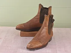 E095 フランス製 J.M.Weston ビンテージ サイドゴアブーツ 茶 メンズ 7E 25cm