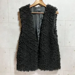 JEANASIS ジーナシス アソート ファーベスト ボアベスト トップス FREE ブラック 黒 レディース SG378-7