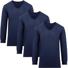 [fun.] WARMACTIVE メンズ Vネック 3枚セット NAVY L 帝人フロンティア企画