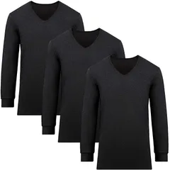 fun. WARMACTIVE メンズ Vネック 3枚セット BLACK 2L 帝人フロンティア企画