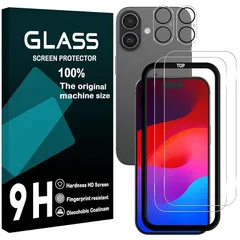 対応 iPhone 17 ガラスフイルム ガイド枠付き 【2+2 枚セット- 国産旭硝子素材】 iphone17 フイルム 【2枚】+ レンズフィルム 【2枚】 アイホン17 液晶保護フィルム アイフォン 17 強化ガラス さらさら あいほん17 ガラス レン