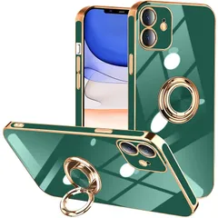 11 ケース 耐衝撃 リング付き 液状シリコン TPU スマホケース 米軍MIL規格取得 薄型 軽量 衝撃吸収 防指紋 スタンド機能 ストラップホール付き サラサラ触り心地 6.1 11 カバー