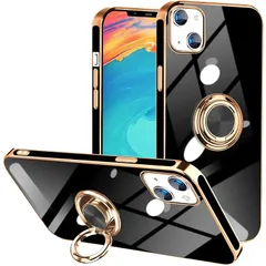 15 ケース 耐衝撃 リング付き 液状シリコン TPU 15 スマホケース 米軍MIL規格取得 薄型 軽量 衝撃吸収 防指紋 スタンド機能 ストラップホール付き サラサラ触り心地 6.1インチ 15 カバー