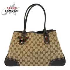 美品 GUCCI グッチ プリンシー シェリーライン ベージュ ブラウン GGキャンバス 163805 トートバッグ ショルダーバッグ レディース 503044【中古】