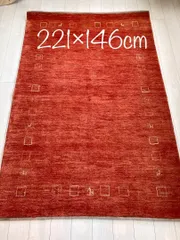 ギャッベ 手織りウールラグ 221×146cm カシュガイ