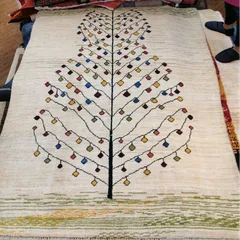 ギャッベ 手織りウールラグ 195×148cm カシュガイ