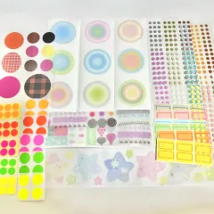 お試しバラ売り記録用丸ステッカー +a お試しバラ売りパック｜ダイアリーデコ用品販売