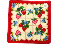 未使用 フェイラー ハンドタオル ストロベリーフィールドプティ レッド いちご　イチゴ　苺　ストロベリー　レッド　花柄　レディース　ミニタオル　ハンカチ FEILER　タオルハンカチ　シュニール織