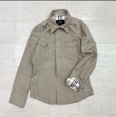 BURBERRY BLACK LABEL バーバリー ブラック レーベル ワイヤー シャツ ジャケット カットオフ ノバチェック サイズ M 701