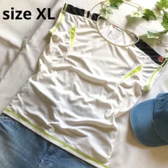 M【 超美品 | babolat / バボラ 】 スポーツカジュアル シャツ Tシャツ スポーツ フィットネス ホワイト 蛍光イエローライン 速乾 軽量 T715_2306E0515のサムネイル