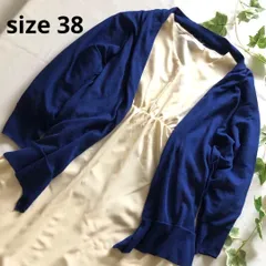 M相当【 春カーディガン | ELLE / エル 】ブルーネイビーカーディガン 春ニットドルマン 長袖 春秋 T674_ 2306E0567