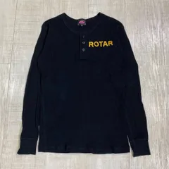 ROTAR Thermal Henry Neck Cutsaw ローター サーマル ヘンリー ネック 長袖 カットソー 刺繍 コットン L/S TEE SIZE M ブラック 系 701