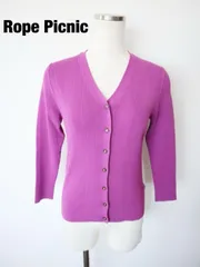 Rope Picnic　ロペピクニック　カーディガン　Mサイズ　赤紫　長袖　おしゃれ　綺麗め　可愛い　美品　6459863