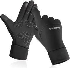 防寒グローブ 手袋 防水 防風 バイク スポーツグローブ アウトドア 自転車 サイクリング 釣り 登山 アウトドア スポーツ 裏起毛 保温 防寒 タッチパネル スマホ対応 通勤 通学 作業用 秋冬 男女兼用 (L, ブラックA)