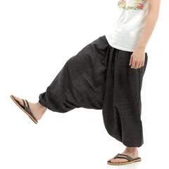 [沖縄技研] サルエルパンツ アラジンパンツ タイパンツ メンズ レディース ユニセックス (ブラック)
